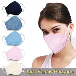 3Pack Unisex Mouth Mask Adjustable Anti Dust Face Mouth Mask【Black,】