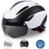 Bike Helmet, Bicycle Helmet Men/Women CPSC Safety Standard with Detachable Magnetic Goggles Adjustable for Adult Road/Biking/Mountain Cycling Helmet BC-001 Bonus with Carrying Bag【Black,】