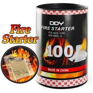 DDY 100 Pack Quick Fire Starters，Wax Cups Waterproof, Non Toxic Firelighter Natural Safe Cubes Burns up to 8 Min at Over 750° - 100%, Perfect for Fat Wood Stove Campfire, Start Charcoal Kit (Style1)