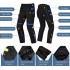 Blue Men & Women Motorcycle Riding Pants Waterproof with Raincoat Warm Lining CE Knee Pads【Asia:S-Code,】