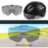 Bike Helmet, Bicycle Helmet Men/Women CPSC Safety Standard with Detachable Magnetic Goggles Adjustable for Adult Road/Biking/Mountain Cycling Helmet BC-001 Bonus with Carrying Bag【Red,】
