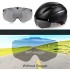 Bike Helmet, Bicycle Helmet Men/Women CPSC Safety Standard with Detachable Magnetic Goggles Adjustable for Adult Road/Biking/Mountain Cycling Helmet BC-001 Bonus with Carrying Bag【Black,】