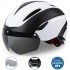 Bike Helmet, Bicycle Helmet Men/Women CPSC Safety Standard with Detachable Magnetic Goggles Adjustable for Adult Road/Biking/Mountain Cycling Helmet BC-001 Bonus with Carrying Bag【Red,】