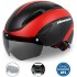 Bike Helmet, Bicycle Helmet Men/Women CPSC Safety Standard with Detachable Magnetic Goggles Adjustable for Adult Road/Biking/Mountain Cycling Helmet BC-001 Bonus with Carrying Bag【Red,】