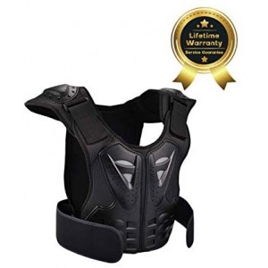 Children Protective Armor Chest Back Spine Protector Kids Motorbike Motorcycle Full Body Armor Vest Youth Protective Riding Biking Vest Jacket Motocross Gear Guard Dirt Bike Safety Armor Protection, Orange, Small【Small,Black,】