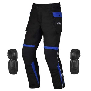 Blue Men & Women Motorcycle Riding Pants Waterproof with Raincoat Warm Lining CE Knee Pads【Asia:S-Code,】