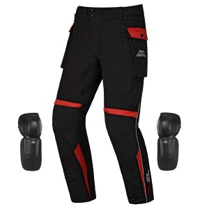 Red Men & Women Motorcycle Riding Pants Waterproof with Raincoat Warm Lining CE Knee Pads【Asia:S-Code,】