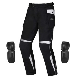 Men & Women Motorcycle Riding Pants Waterproof Gray with Raincoat Warm Lining CE Knee Pads【Asia:S-Code,】