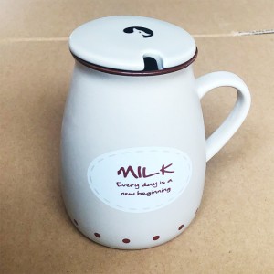 Cute home office ceramic water cup with handle
