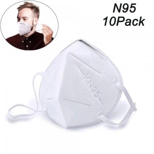 VNFOX 10PCS/LOT KN95 Mask, Breathing Dustproof Mask for Dust,Disposable Anti Pollution Mask,Filtration Effect is Greater Than 95%