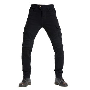 Men's Motorcycle Riding Pants Black, Denim Jeans Protect Pads Equipment with Knee and Hip Armor Pads【Small,】